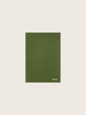 moss green velvet notebook