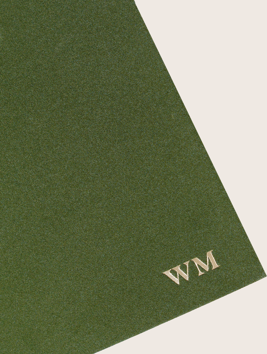moss green velvet notebook